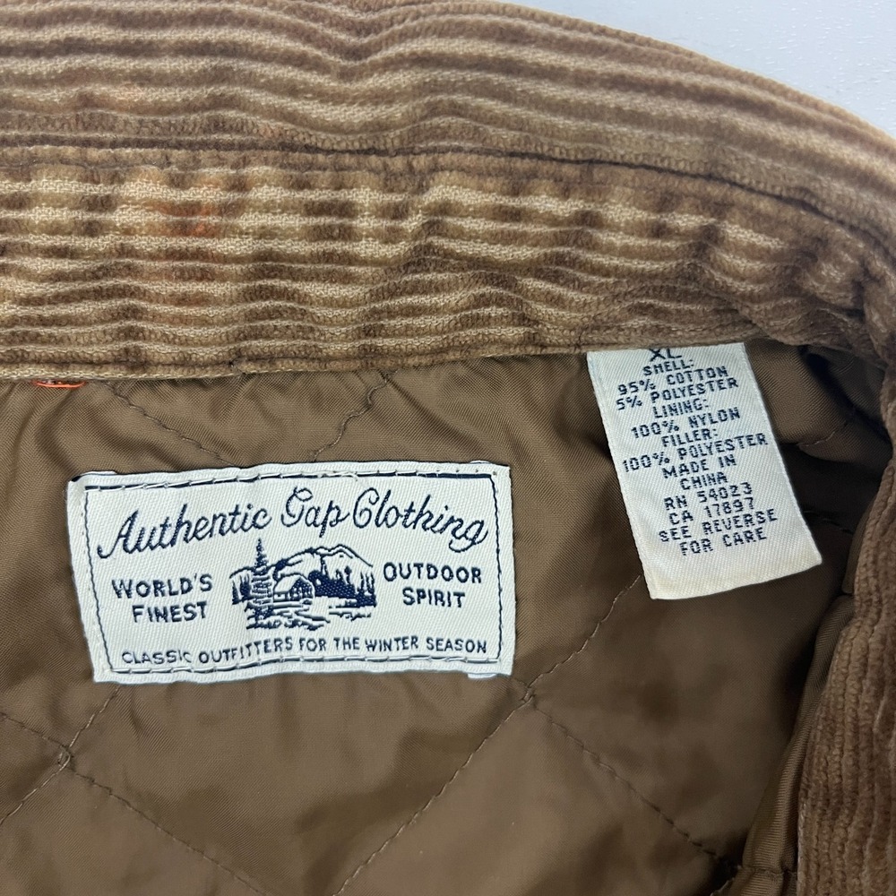 Vintage 90s GAP Quilted Lined Corduroy Shacket Chestnut Shirt Jacket Y2K Preppy - Picture 14 of 15